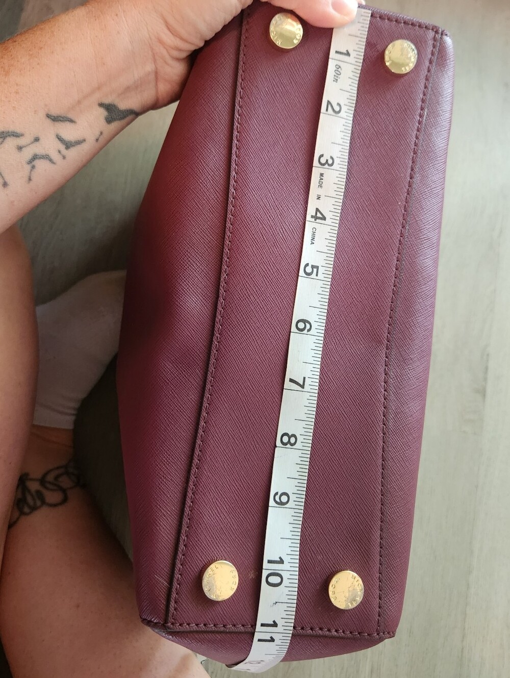 Michael Kors Hamilton Traveler tote purple glam corporate rock edgy business - Picture 9 of 14